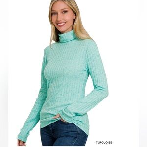 Z2322–(🚨 9 colors) Zenana Outfitters Cowl Turtleneck Sweater
